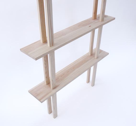 Lower shelves and legs from an angle