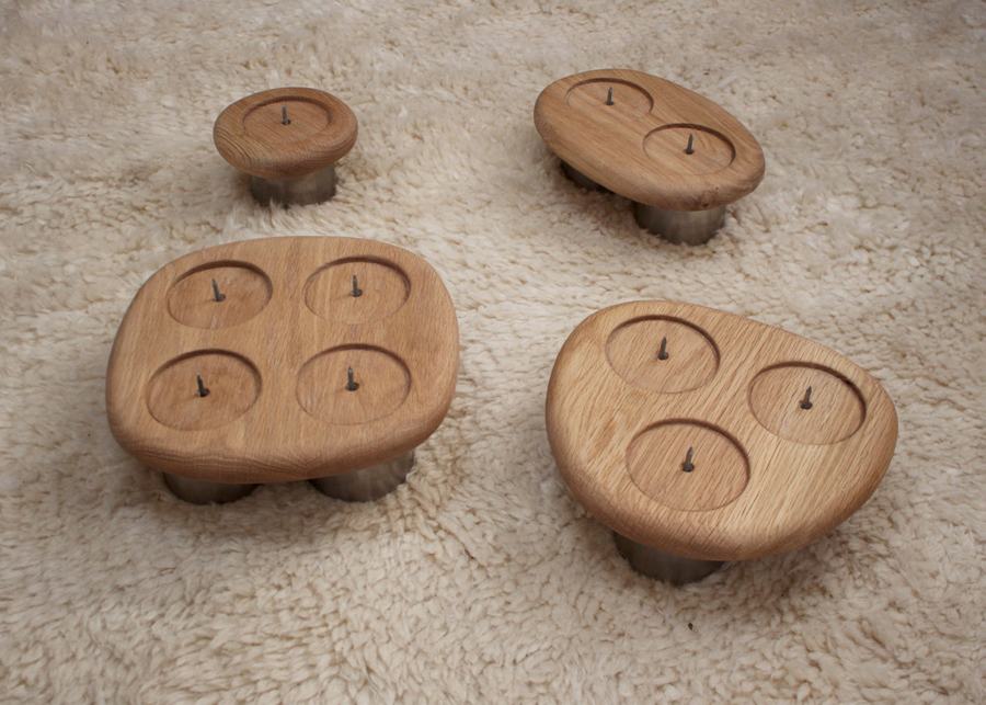 The full Coalesce range on a sheepskin rug